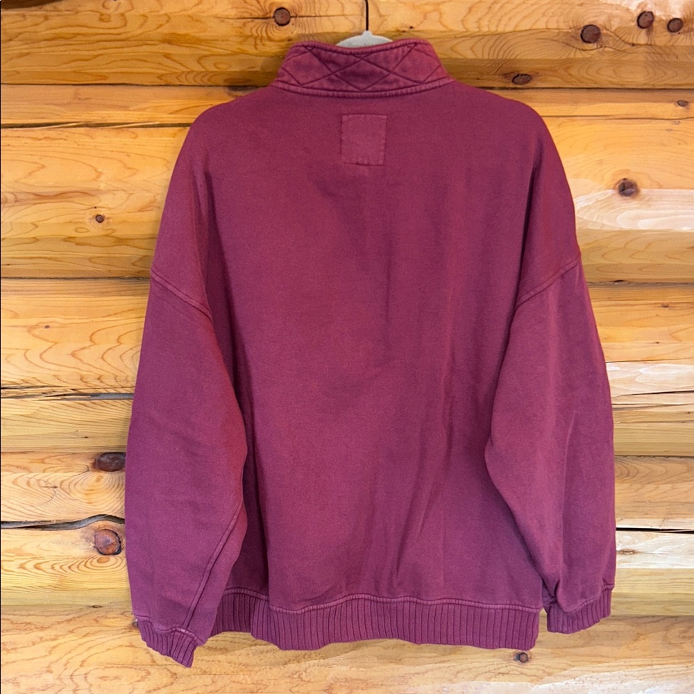 Aerie EUC Oh Snap! Sweatshirt Size Medium in Deep Cherry - Picture 12 of 15